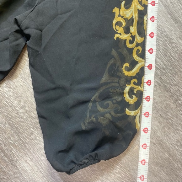 Lane Bryant Elegant Black and Gold Graphic Blouse with Relaxed Fit Size 16 - Picture 4 of 9